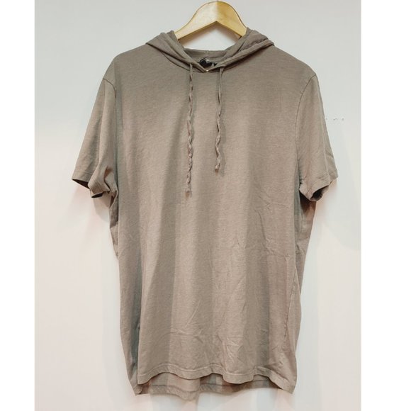 ASOS Tops - ASOS Tan Short Sleeve Shirt Hoodie